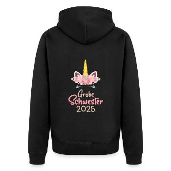Große Schwester 2025 - Veste à capuche bio Premium Unisexe - noir - Dos - Nico (187cm)