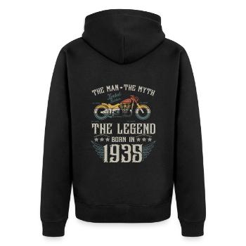 L'homme Le Mythe La Légende Né En 1935 Cadeau - Veste à capuche bio Premium Unisexe - noir - Dos - Nico (187cm)
