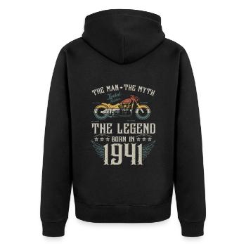 L'homme Le Mythe La Légende Né En 1941 Cadeau - Veste à capuche bio Premium Unisexe - noir - Dos - Nico (187cm)