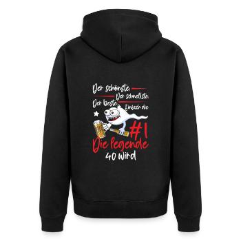 40th Birthday 40 Years Women's Men's Saying Funny - Unisex Premium Bio Zip Hoodie - Schwarz - Hinten - Nico (187cm)