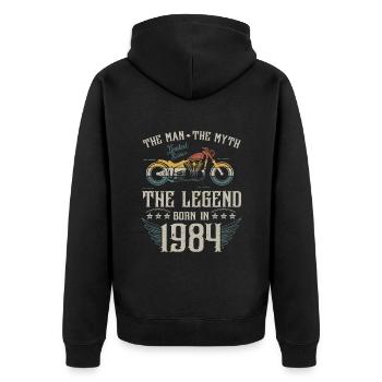 L'homme Le Mythe La Légende Né En 1984 Cadeau - Veste à capuche bio Premium Unisexe - noir - Dos - Nico (187cm)