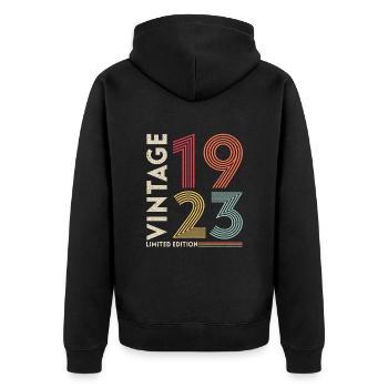 Original 1923 Vintage Vintage Anniversaire Rétro - Veste à capuche bio Premium Unisexe - noir - Dos - Nico (187cm)