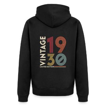 Qualité Supérieure 1930 Vieillie À La Perfection - Veste à capuche bio Premium Unisexe - noir - Dos - Nico (187cm)