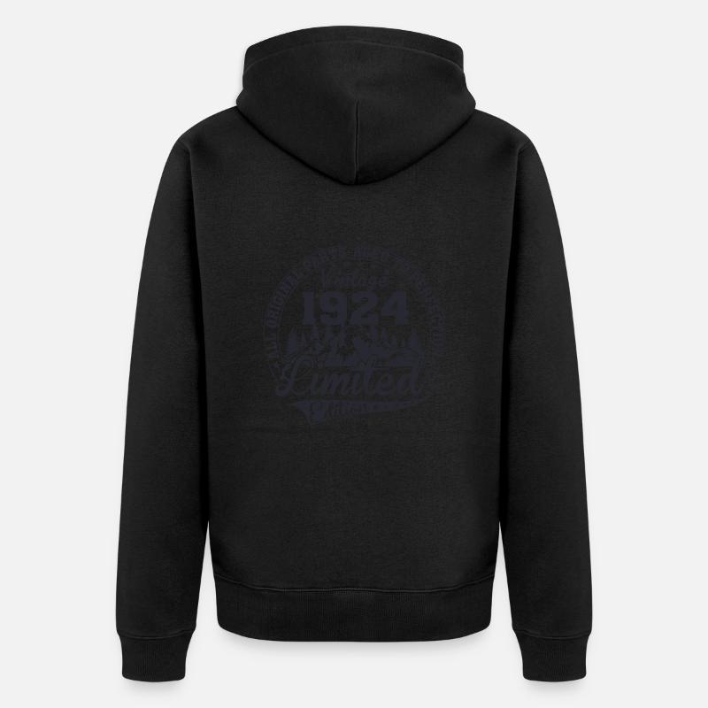1924 - Unisex Premium Bio Zip Hoodie - Schwarz