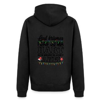 Last Christmas Krismes Merry Christmas X-mas - Unisex Premium Organic Zip Hoodie - black - Back - Nico (187cm)