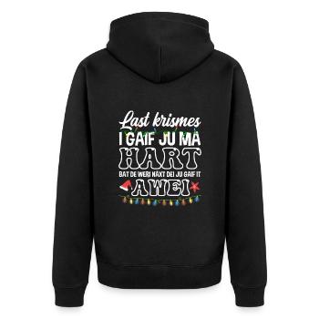 Last Christmas Krismes Merry Christmas X-mas - Unisex Premium Organic Zip Hoodie - black - Back - Nico (187cm)