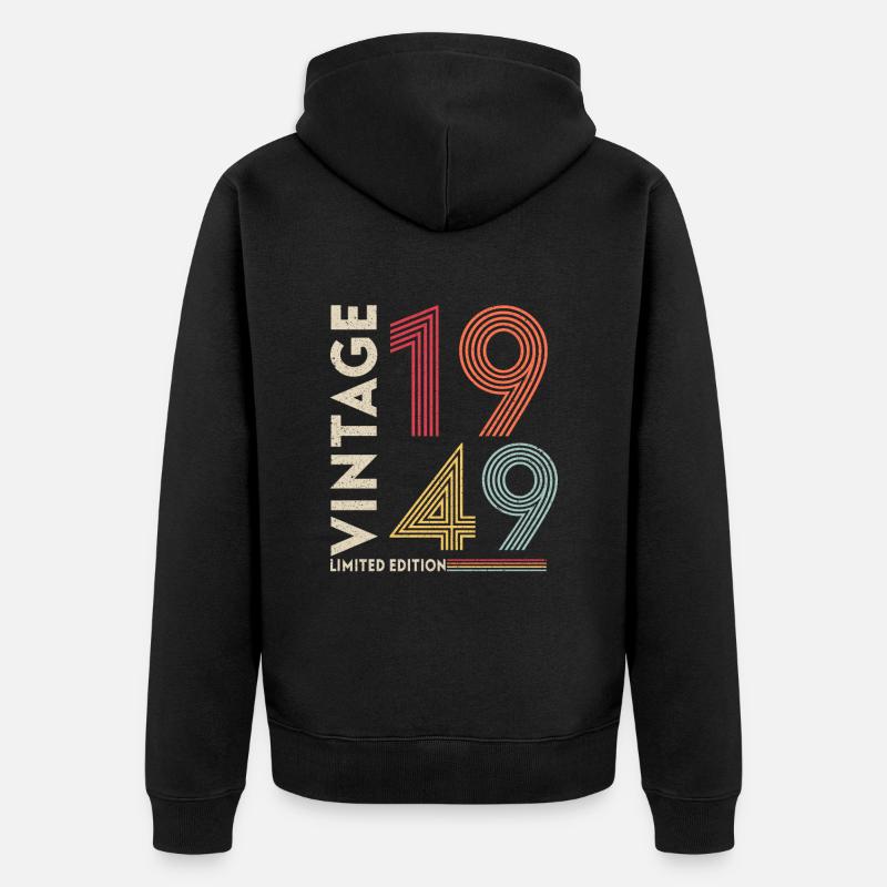 Millésime 1949 Edition limitée - Veste à capuche bio Premium Unisexe - noir