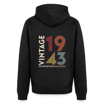 Millésime 1943 Edition limitée - Veste à capuche bio Premium Unisexe - noir - Dos - Nico (187cm)