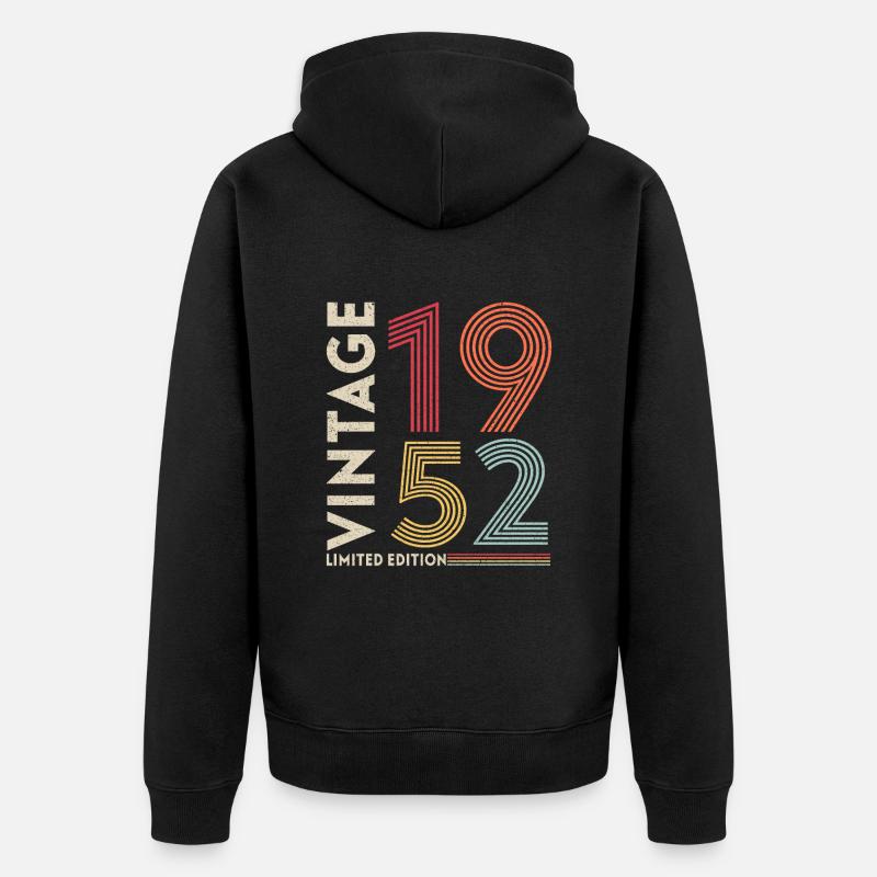 Millésime 1952 Edition limitée - Veste à capuche bio Premium Unisexe - noir