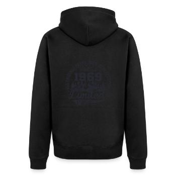 Vintage 1969 All original pieces retro gift - Unisex Premium Organic Zip Hoodie - black - Back - Nico (187cm)