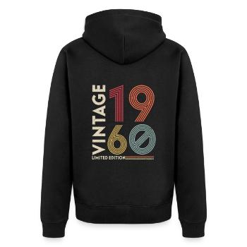 Millésime 1960 Edition limitée - Veste à capuche bio Premium Unisexe - noir - Dos - Nico (187cm)