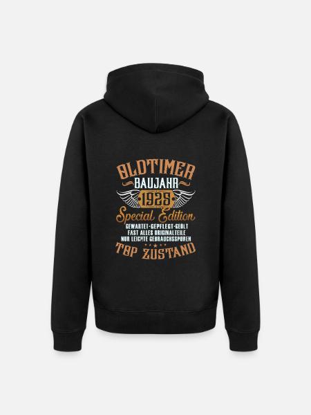 Oldtimer Baujahr 1925 - Unisex Premium Bio Zip Hoodie - Schwarz