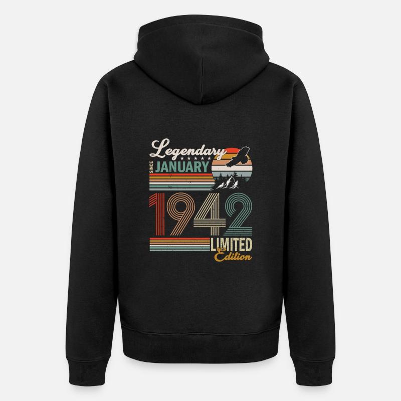 Janvier 1942 - Veste à capuche bio Premium Unisexe - noir