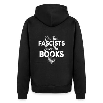 Bannir les fascistes sauver les livres - Veste à capuche bio Premium Unisexe - noir - Dos - Nico (187cm)
