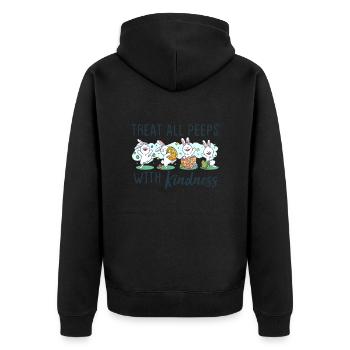 Treat All Peeps With Kindness Easter Teacher Gift - Unisex Premium Organic Zip Hoodie - black - Back - Nico (187cm)