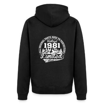 Né en 1981 Retro Birthday Best of '81 - Veste à capuche bio Premium Unisexe - noir - Dos - Nico (187cm)