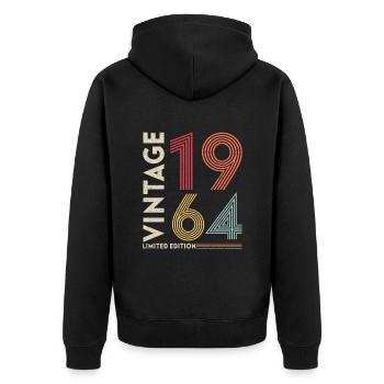 Millésime 1964 Original - Veste à capuche bio Premium Unisexe - noir - Dos - Nico (187cm)