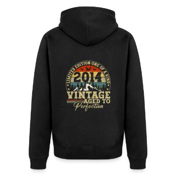 Millésime 2014 - Fantastique depuis 2014 - Veste à capuche bio Premium Unisexe - noir - Dos - Nico (187cm)
