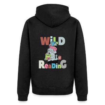 Wild About Reading Teacher Back To School - Unisex Premium Organic Zip Hoodie - black - Back - Nico (187cm)