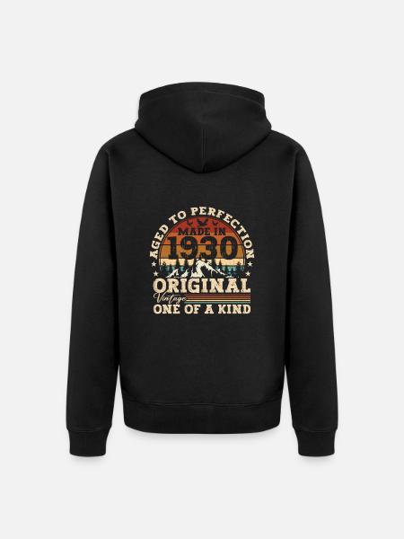 MADE IN 1930 - Unisex Premium Organic Zip Hoodie - black