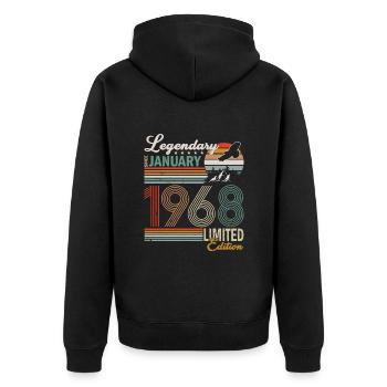 Légendaire depuis janvier 1968 - Veste à capuche bio Premium Unisexe - noir - Dos - Nico (187cm)