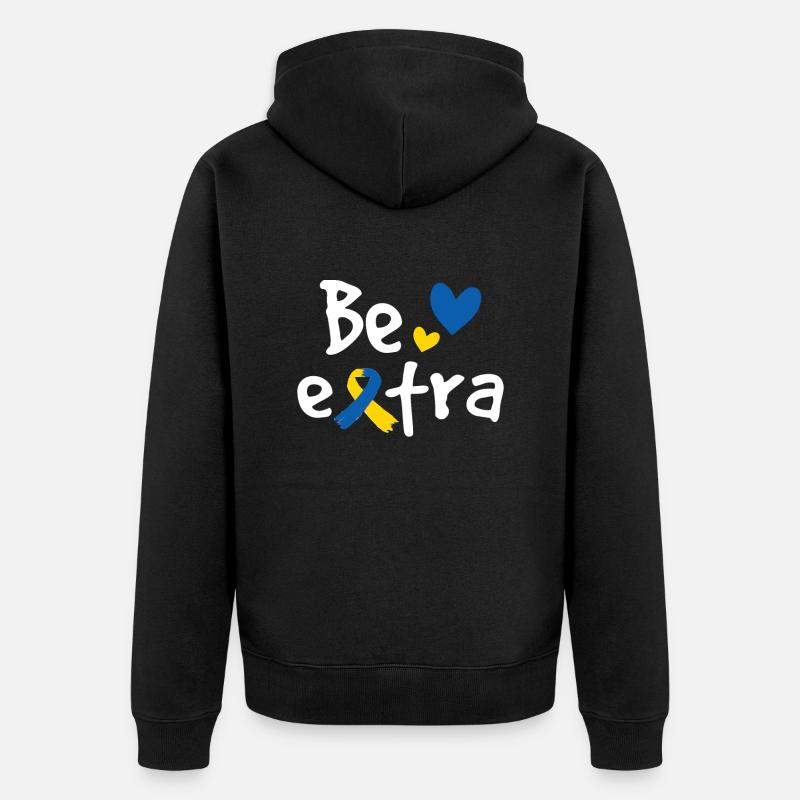 Seien Sie extra - Unisex Premium Bio Zip Hoodie - Schwarz