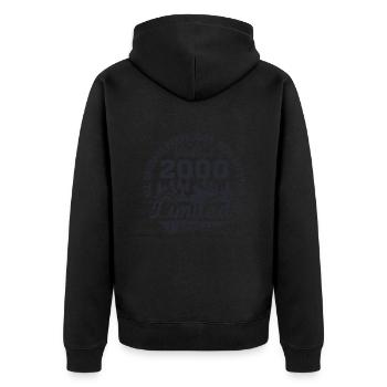 Camouflage 2000 Geboren Geburtsjahr 2000 Männer - Unisex Premium Bio Zip Hoodie - Schwarz - Hinten - Nico (187cm)