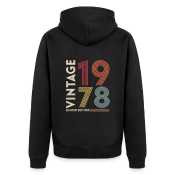 1978 Birthday Present - Unisex Premium Organic Zip Hoodie - black - Back - Nico (187cm)