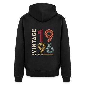 Original 1996 - Unisex Premium Organic Zip Hoodie - black - Back - Nico (187cm)