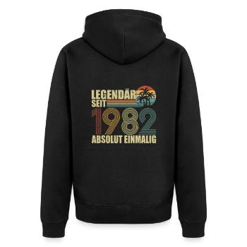 Légendaire depuis 1982 Né anniversaire - Veste à capuche bio Premium Unisexe - noir - Dos - Nico (187cm)