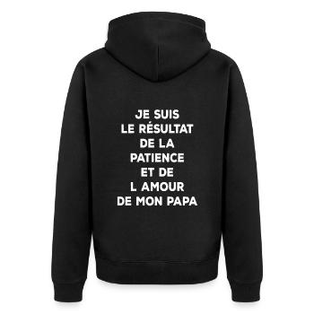 papa ours cadeau papa tshirt papa ours - Veste à capuche bio Premium Unisexe - noir - Dos - Nico (187cm)