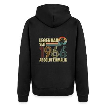 Legendary since 1966 - Unisex Premium Organic Zip Hoodie - black - Back - Nico (187cm)
