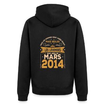 Mars 2014 | Mars 2014 anniversaire 2014 - Veste à capuche bio Premium Unisexe - noir - Dos - Nico (187cm)