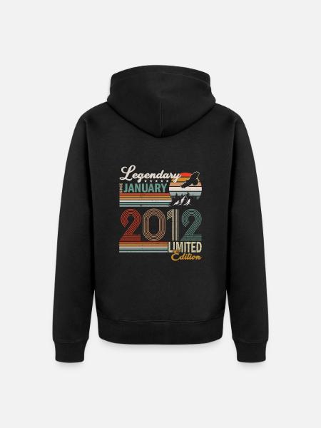 Legendary since January 2012 - Unisex Premium Organic Zip Hoodie - black