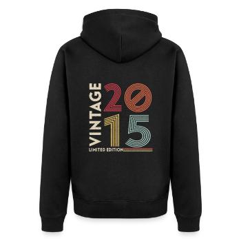 Vieille école 2015 - Veste à capuche bio Premium Unisexe - noir - Dos - Nico (187cm)