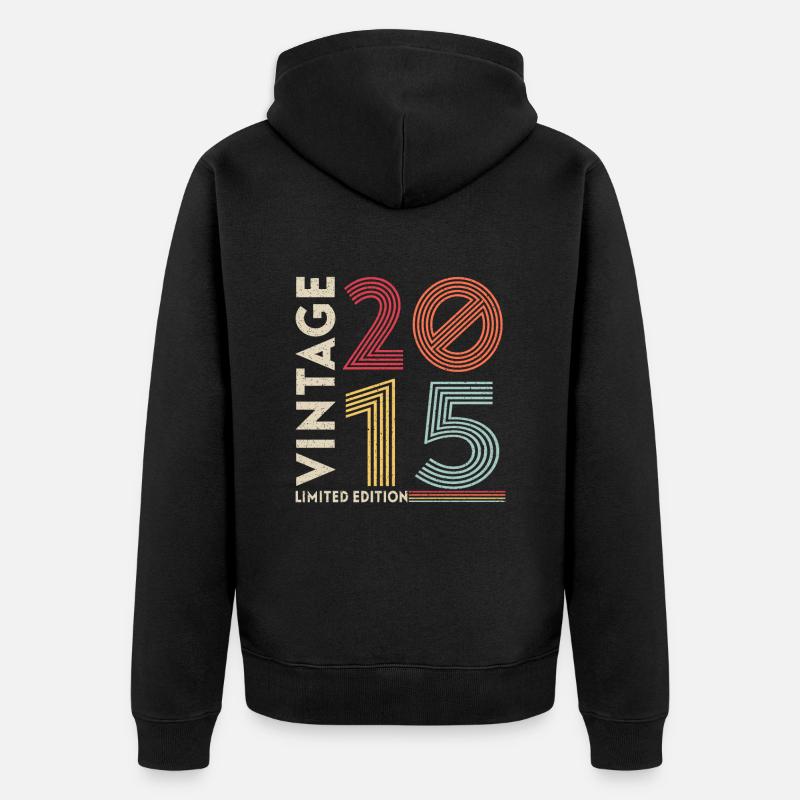 Old School 2015 - Unisex Premium Bio Zip Hoodie - Schwarz