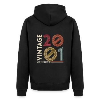 20ème anniversaire Millésime 2001 Légendaire depuis 2001 - Veste à capuche bio Premium Unisexe - noir - Dos - Nico (187cm)