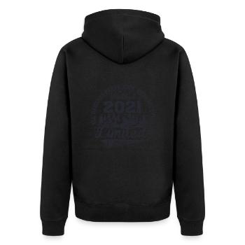 Geboren 2021 Vintage Retro Jubiläum - Unisex Premium Bio Zip Hoodie - Schwarz - Hinten - Nico (187cm)