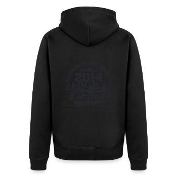 Jahrgang 2014 Vintage Retro Jubiläum - Unisex Premium Bio Zip Hoodie - Schwarz - Hinten - Nico (187cm)