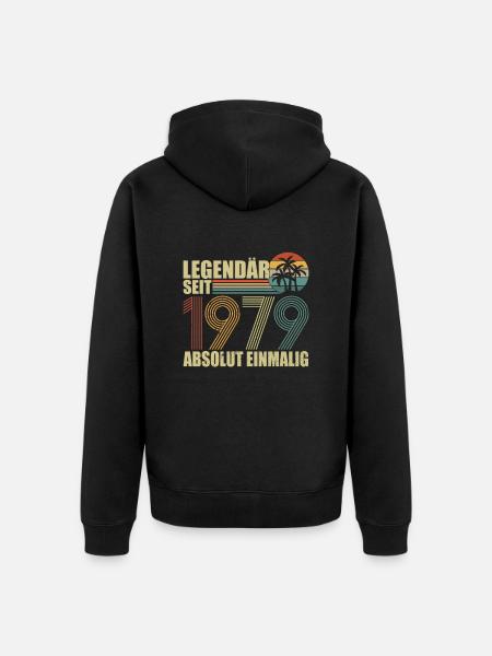 Legendär seit 1979 - Unisex Premium Bio Zip Hoodie - Schwarz