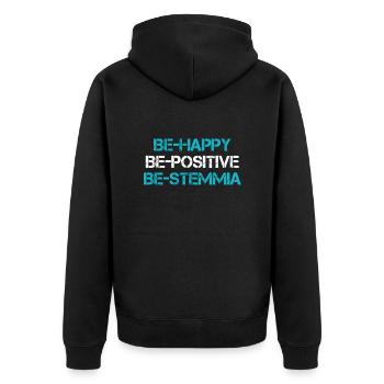 Geschenkideen für lustige Details - Unisex Premium Bio Zip Hoodie - Schwarz - Hinten - Nico (187cm)