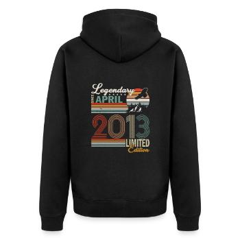 2013 April 2013 Anniversary April 2013 April - Unisex Premium Organic Zip Hoodie - black - Back - Nico (187cm)