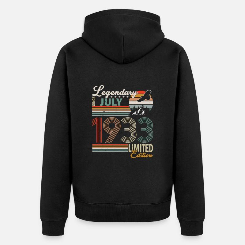 JUILLET 1933 - Veste à capuche bio Premium Unisexe - noir