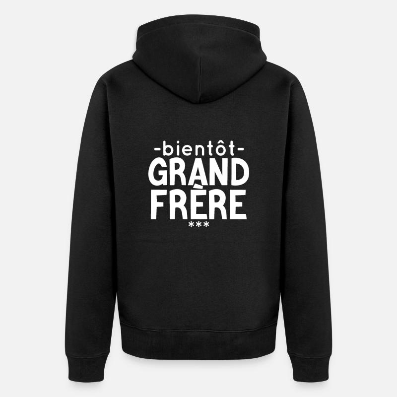 Bientôt Grand Frère - Veste à capuche bio Premium Unisexe - noir