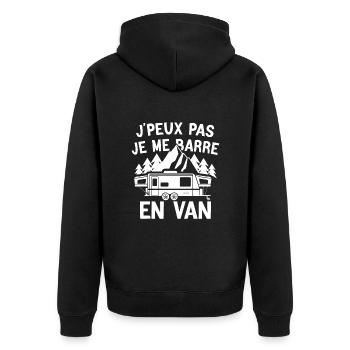 j'peux pas je me barre en van cadeau anniversaire - Veste à capuche bio Premium Unisexe - noir - Dos - Nico (187cm)