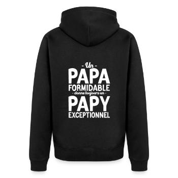 Un papa formidable - Papy exceptionnel cadeau - Veste à capuche bio Premium Unisexe - noir - Dos - Nico (187cm)