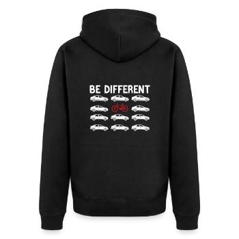 Fahrrad Fahrrad Fahrrad Fahrradsattel Singlespeed - Unisex Premium Bio Zip Hoodie - Schwarz - Hinten - Nico (187cm)