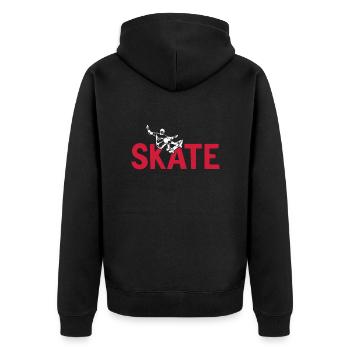 Skateboard skating skate boys skate - Unisex Premium Organic Zip Hoodie - black - Back - Nico (187cm)