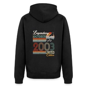 Legends are born in October 2003 birthday - Unisex Premium Organic Zip Hoodie - black - Back - Nico (187cm)