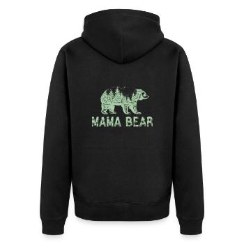 "Forest Mama Bear" for mom - Unisex Premium Organic Zip Hoodie - black - Back - Nico (187cm)
